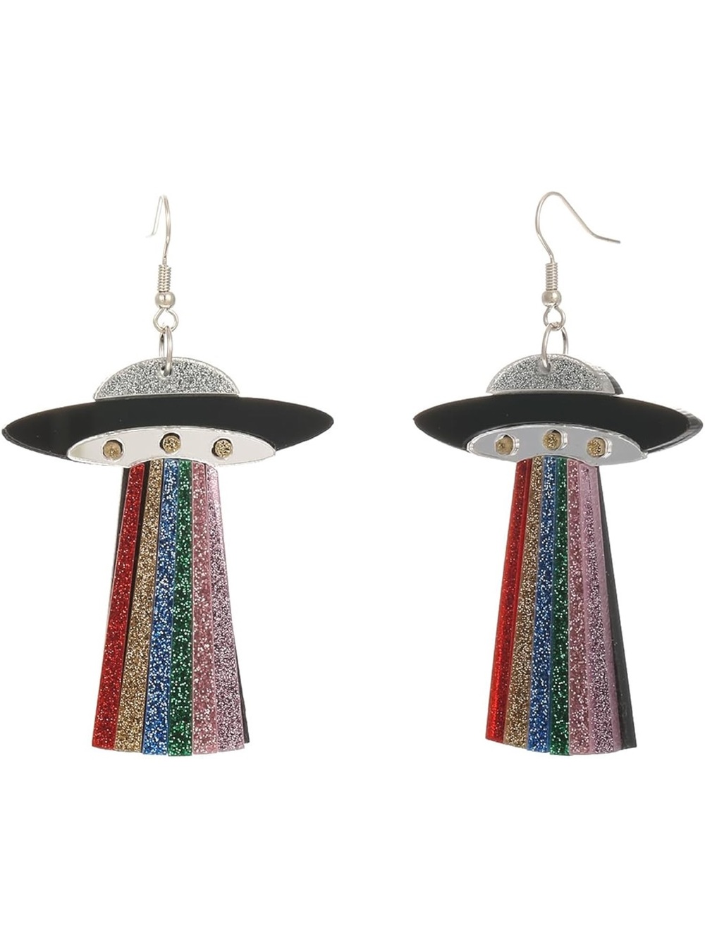 NWT Madison Tyler UFO Alien Drop Earrings 90s Retro Cosmic Jewelry